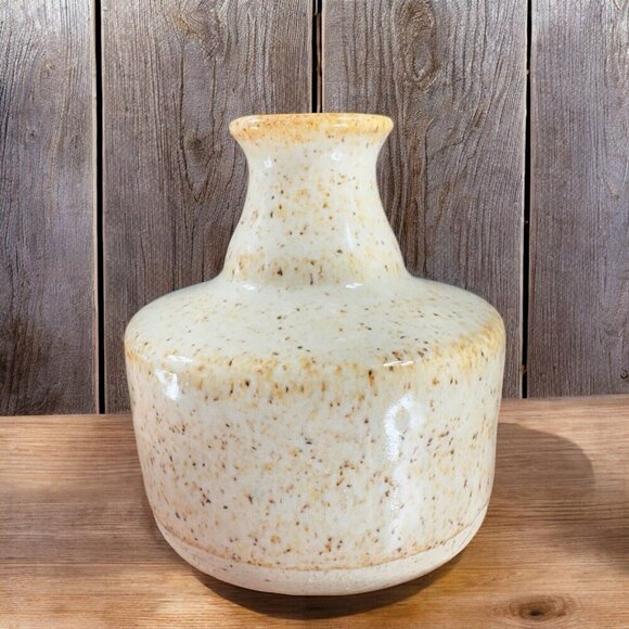 Vintage Hand Made Stoneware Pottery Bud Vase Vessel Artist Signed RCL Speckled - Picture 1 of 11